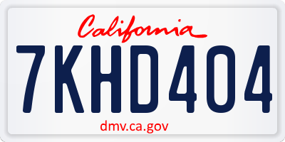 CA license plate 7KHD404