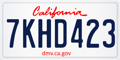 CA license plate 7KHD423