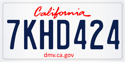CA license plate 7KHD424
