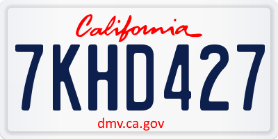 CA license plate 7KHD427