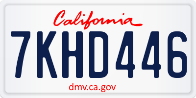 CA license plate 7KHD446