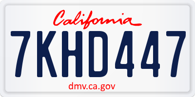CA license plate 7KHD447