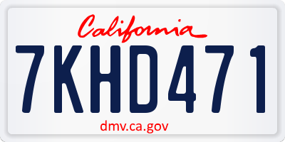 CA license plate 7KHD471