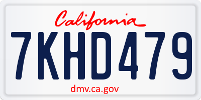 CA license plate 7KHD479