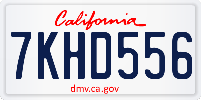 CA license plate 7KHD556