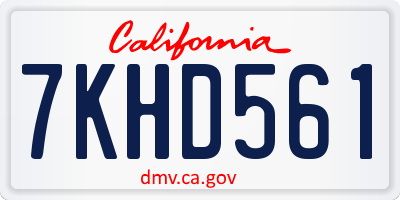 CA license plate 7KHD561
