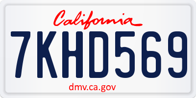 CA license plate 7KHD569