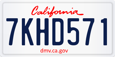 CA license plate 7KHD571