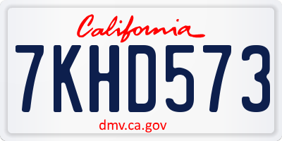 CA license plate 7KHD573