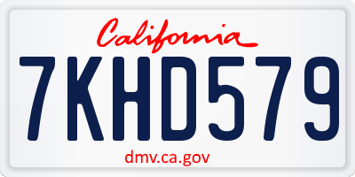 CA license plate 7KHD579
