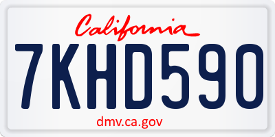 CA license plate 7KHD590