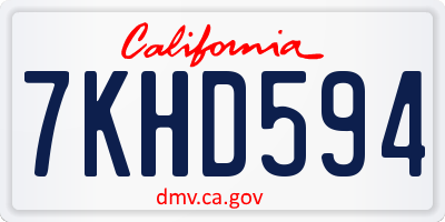CA license plate 7KHD594