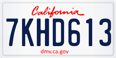CA license plate 7KHD613