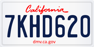 CA license plate 7KHD620