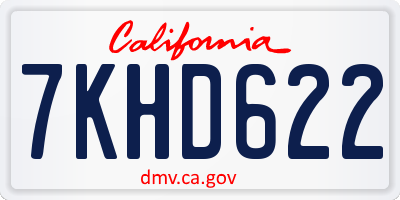 CA license plate 7KHD622
