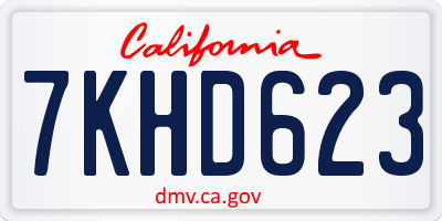 CA license plate 7KHD623