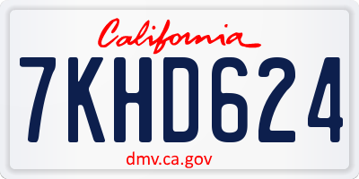 CA license plate 7KHD624