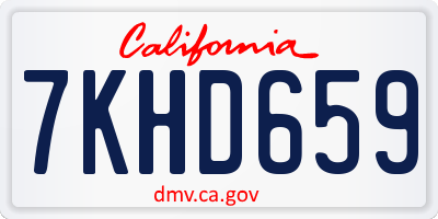 CA license plate 7KHD659