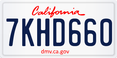 CA license plate 7KHD660