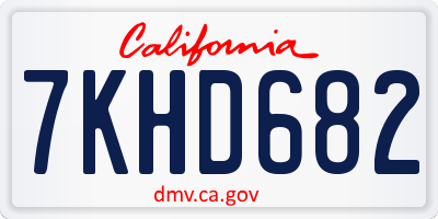 CA license plate 7KHD682