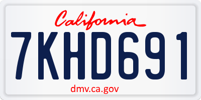 CA license plate 7KHD691