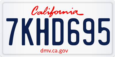CA license plate 7KHD695