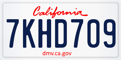 CA license plate 7KHD709