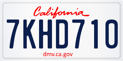 CA license plate 7KHD710