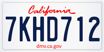 CA license plate 7KHD712