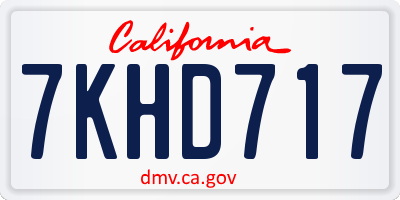 CA license plate 7KHD717