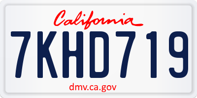 CA license plate 7KHD719