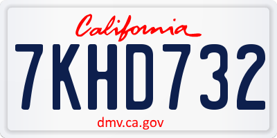 CA license plate 7KHD732