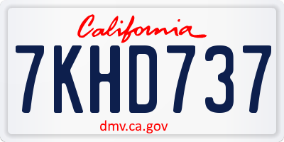 CA license plate 7KHD737