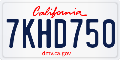 CA license plate 7KHD750