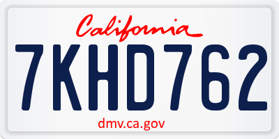 CA license plate 7KHD762