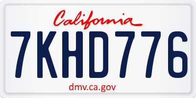 CA license plate 7KHD776
