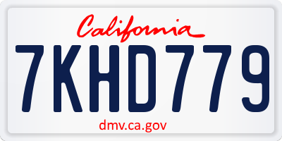 CA license plate 7KHD779