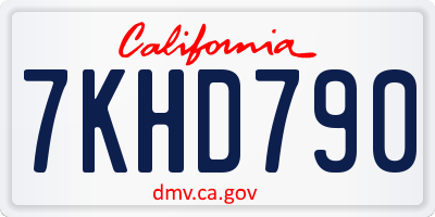 CA license plate 7KHD790