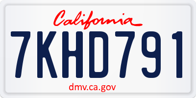 CA license plate 7KHD791