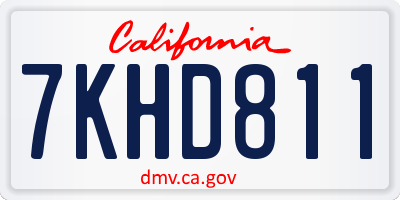 CA license plate 7KHD811