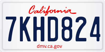 CA license plate 7KHD824