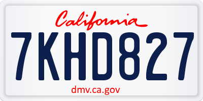 CA license plate 7KHD827