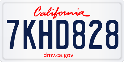 CA license plate 7KHD828