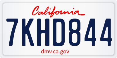 CA license plate 7KHD844