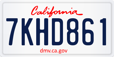 CA license plate 7KHD861