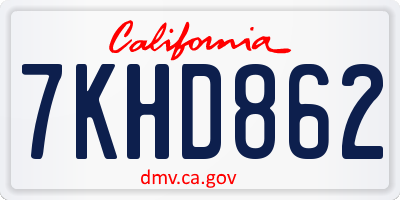 CA license plate 7KHD862