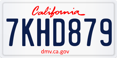 CA license plate 7KHD879