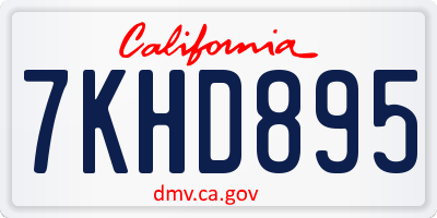 CA license plate 7KHD895