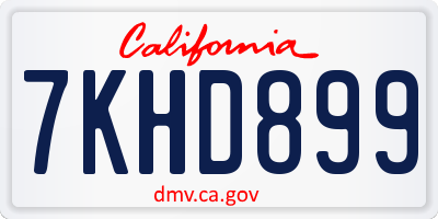 CA license plate 7KHD899