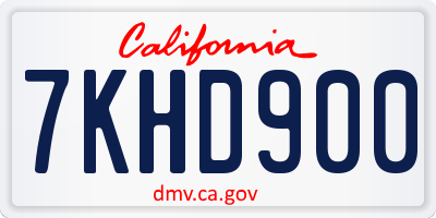 CA license plate 7KHD900